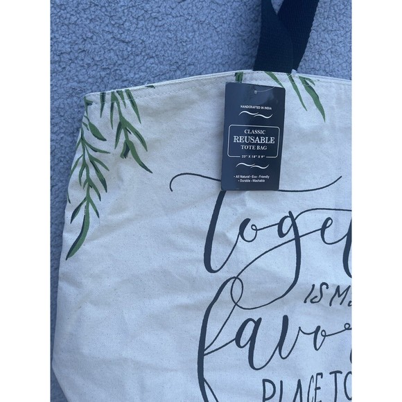 Classic Reusable Tote Bag “Together Is My Favorite Place To Be" - Beige NWT - Picture 2 of 8